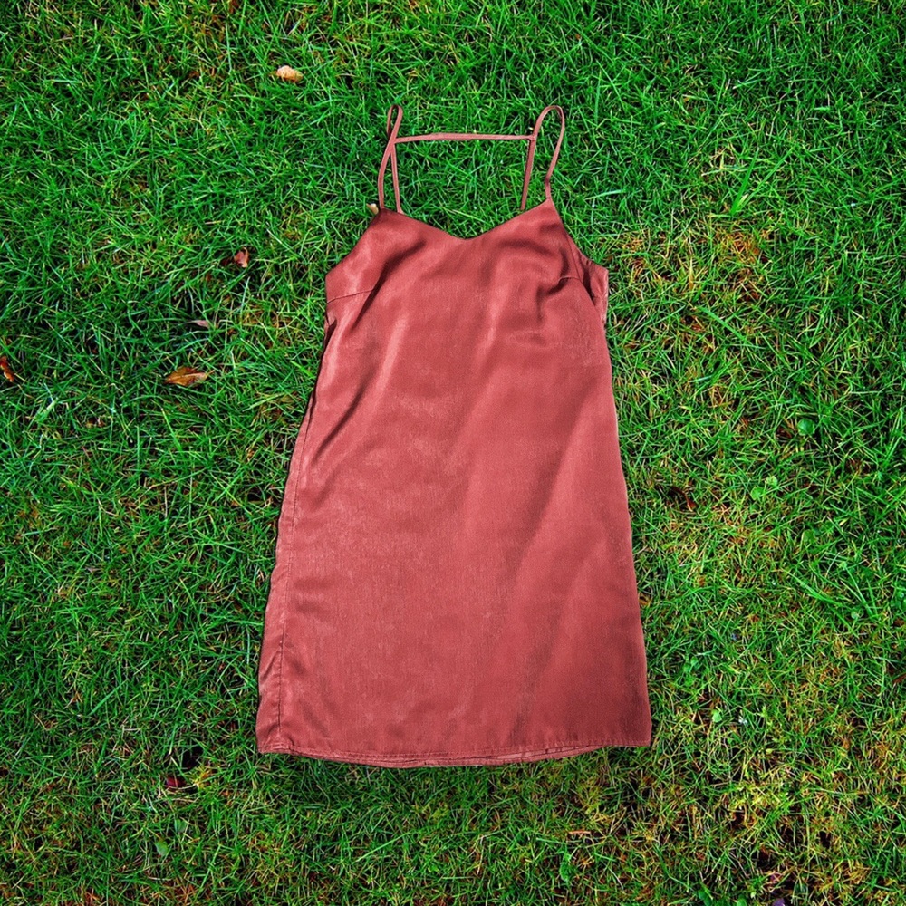 hm satin pink slip dress